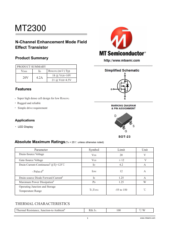 MT2300 Datasheet Preview