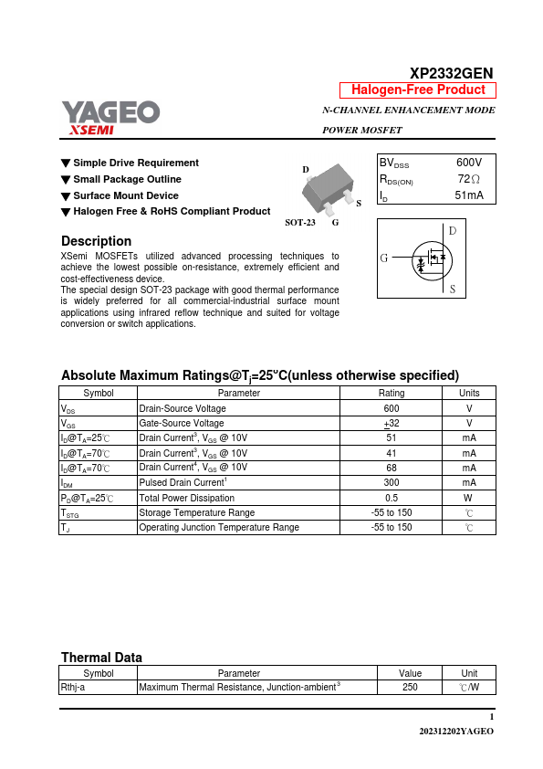 XP2332GEN Datasheet Preview