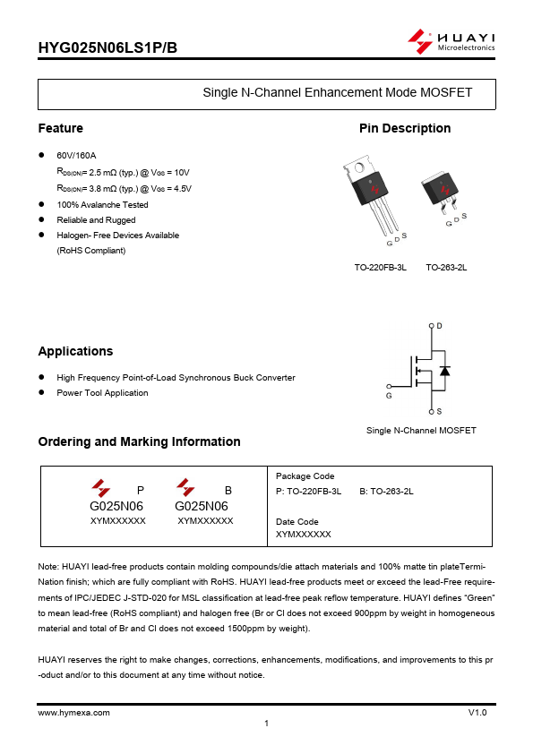 HYG025N06LS1B Datasheet Preview