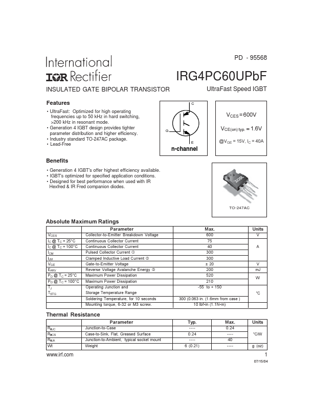 IRG4PC60UPBF