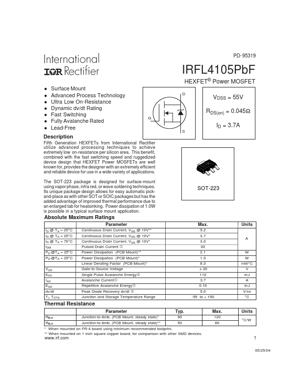 IRFL4105PbF