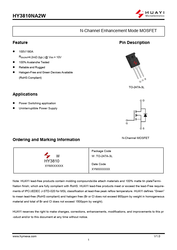HY3810NA2W Datasheet Preview