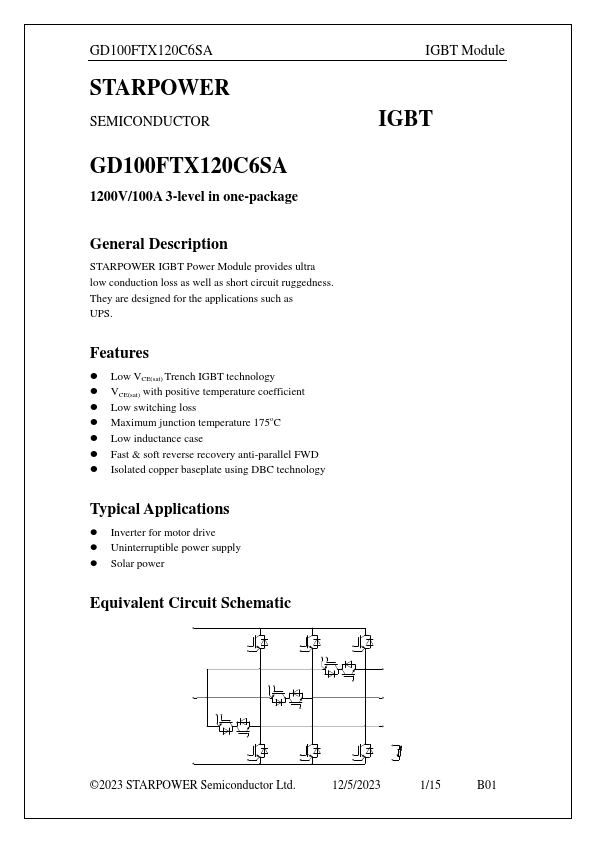 GD100FTX120C6SA Datasheet Preview