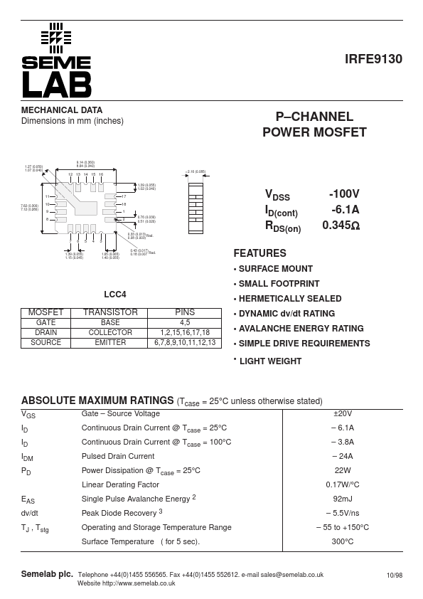 IRFE9130