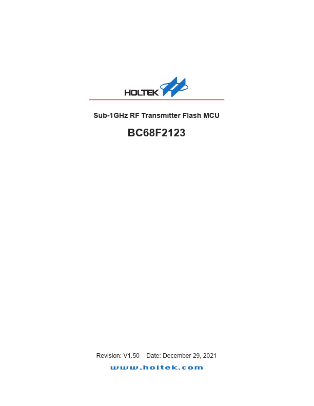 BC68F2123 Datasheet Preview