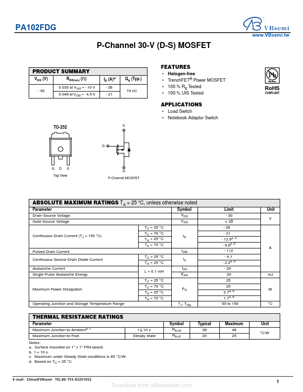 PA102FDG Datasheet Preview