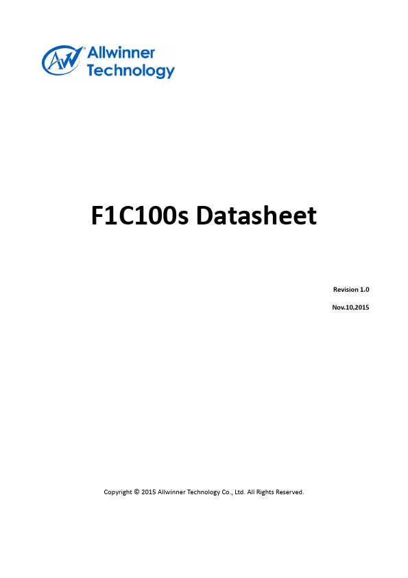 F1C100s Datasheet Preview