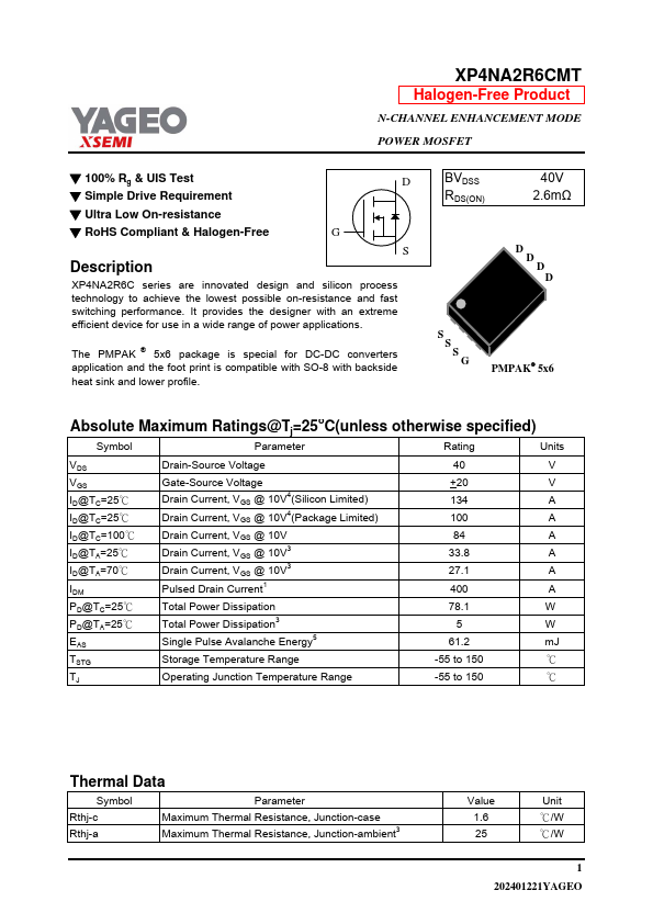 XP4NA2R6CMT Datasheet Preview