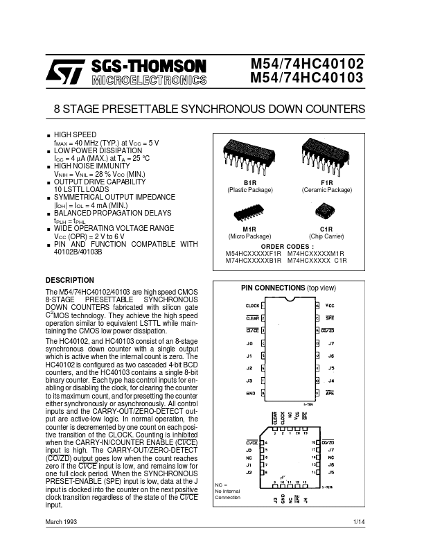 M54HC40103