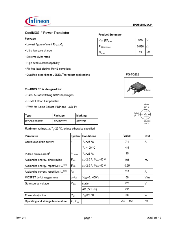 IPD50R520CP