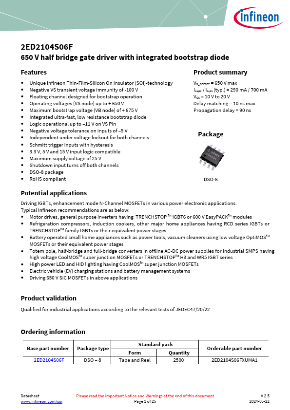 2ED2104S06F Datasheet Preview