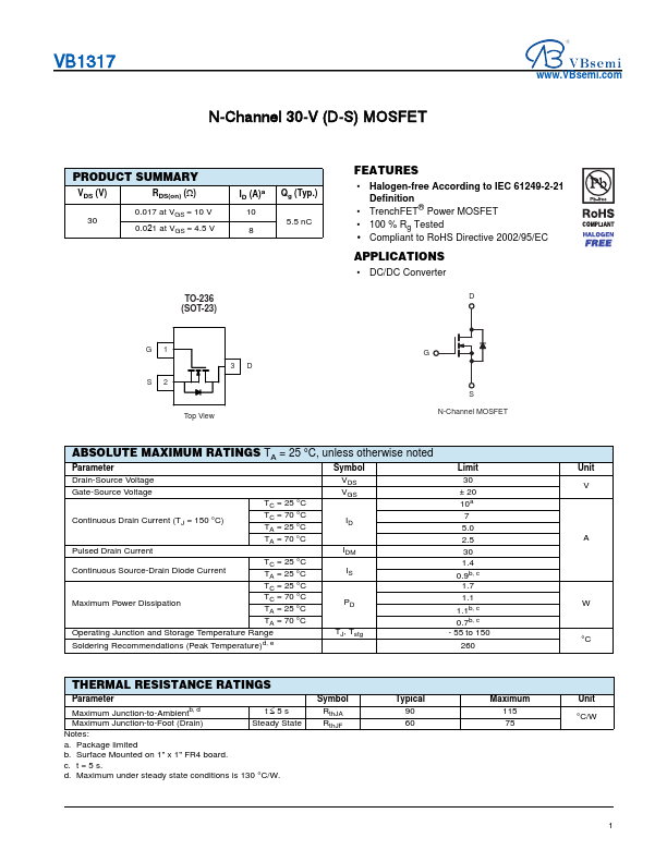 VB1317 Datasheet Preview
