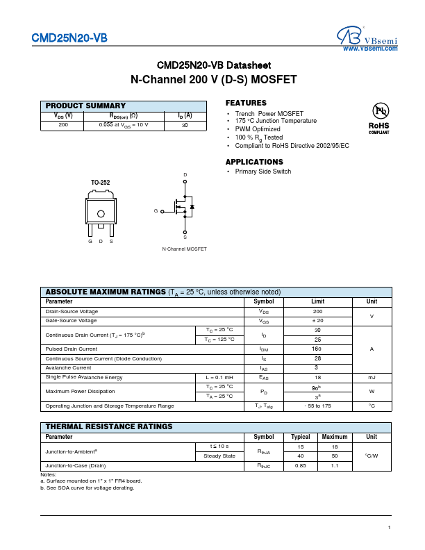 CMD25N20 Datasheet Preview