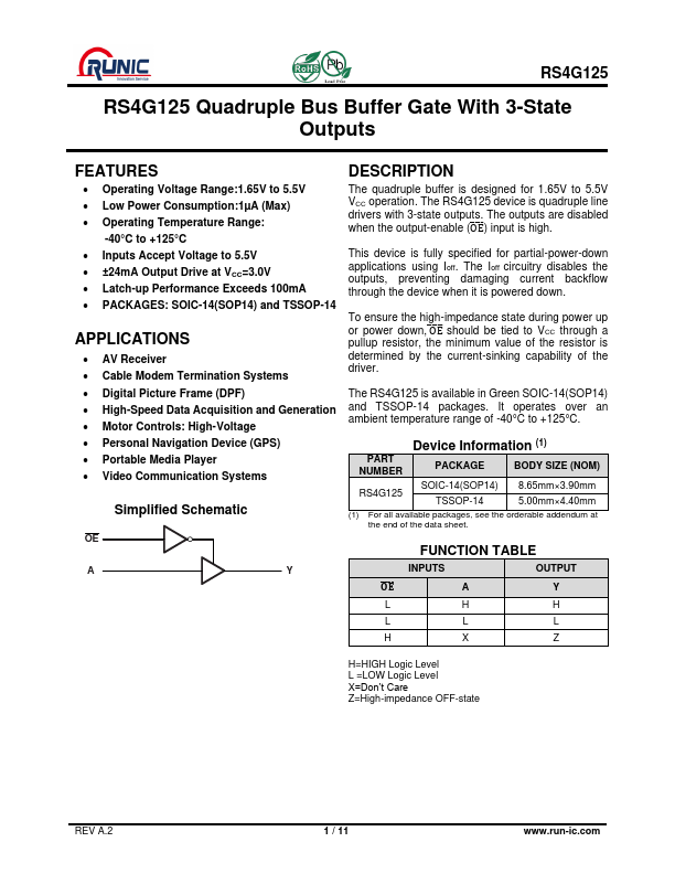 RS4G125 Datasheet Preview