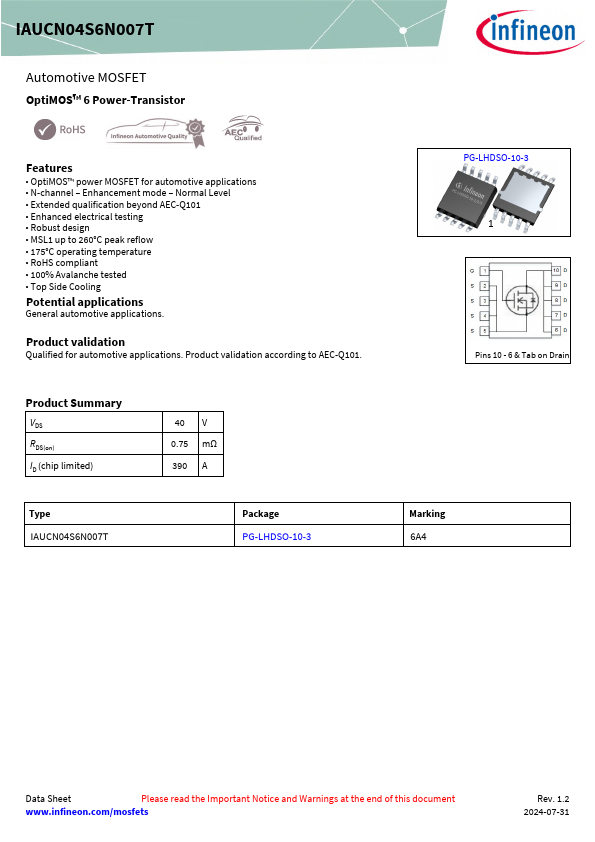 IAUCN04S6N007T Datasheet Preview