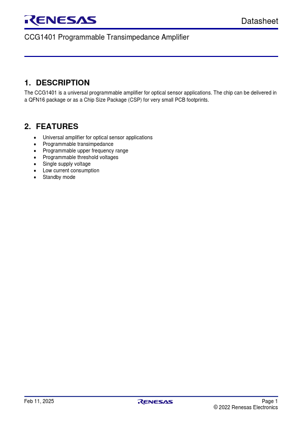 CCG1401 Datasheet Preview