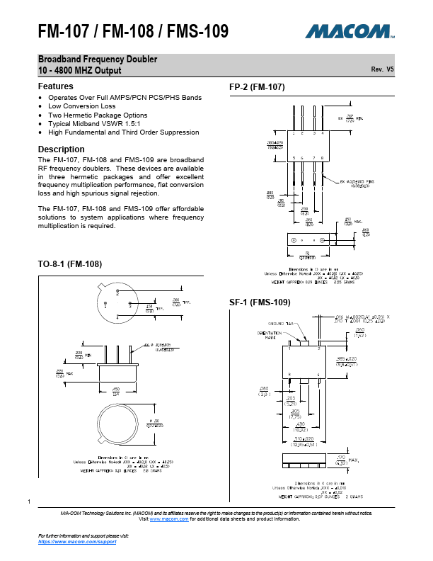 FMS-109 Datasheet Preview
