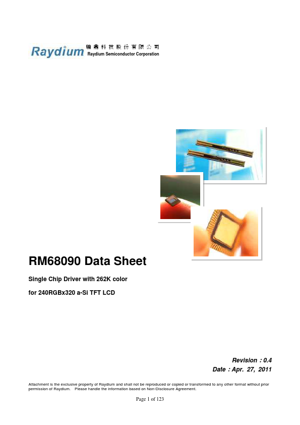 RM68090 Datasheet Preview