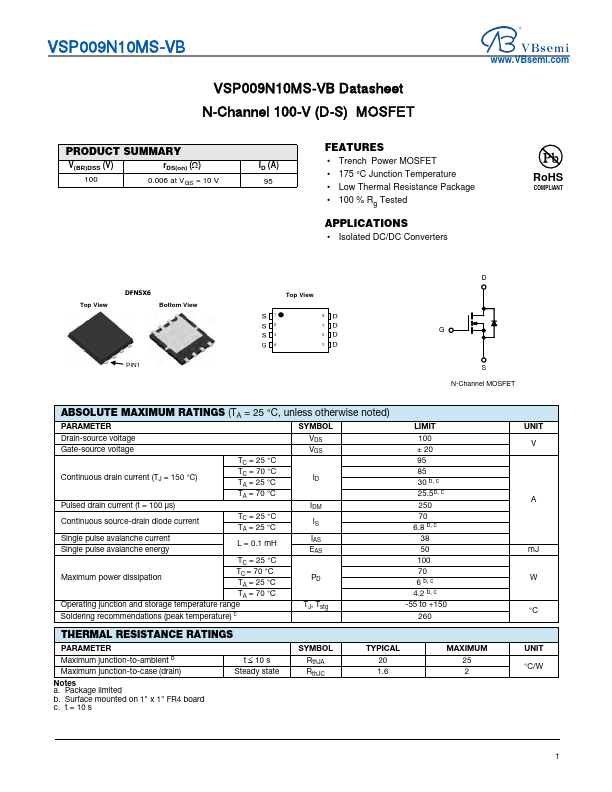 VSP009N10MS Datasheet Preview
