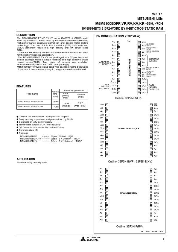 M5M51008KV-70L