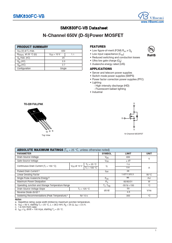 SMK830FC Datasheet Preview