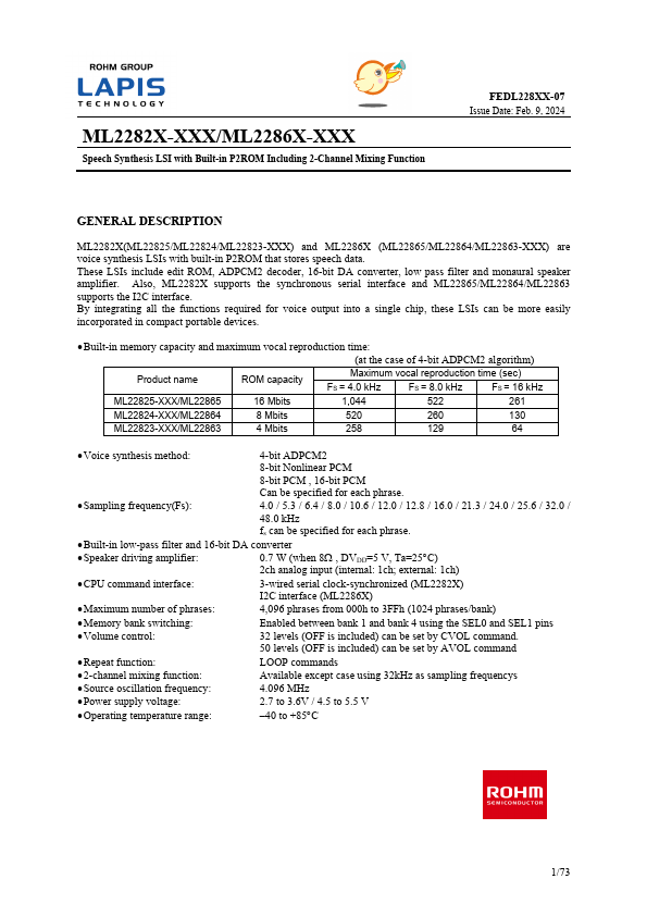 ML22863 LSI by LAPIS - Datasheet Preview