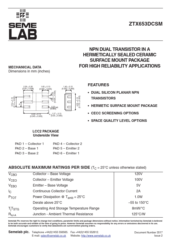 ZTX653DCSM