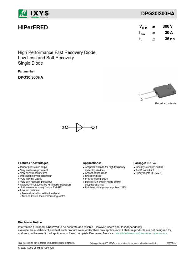 DPG30I300HA Datasheet Preview