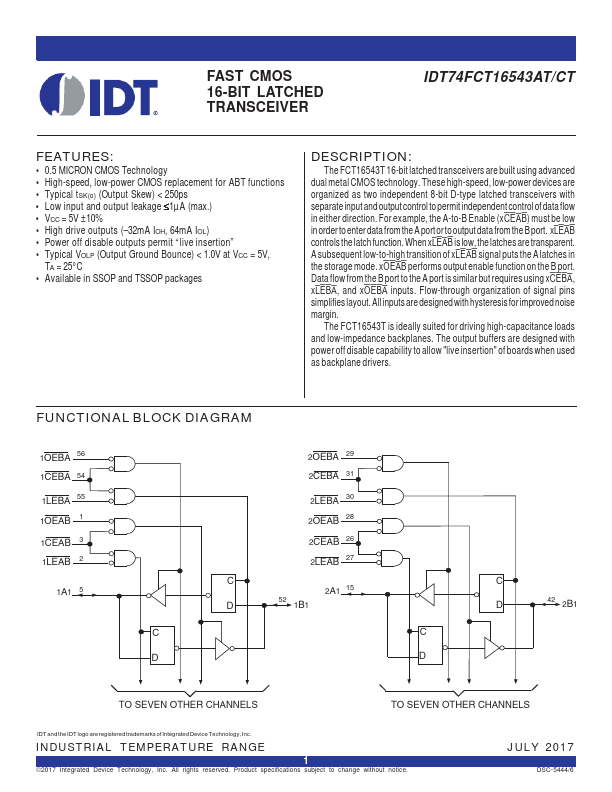 IDT74FCT16543CT