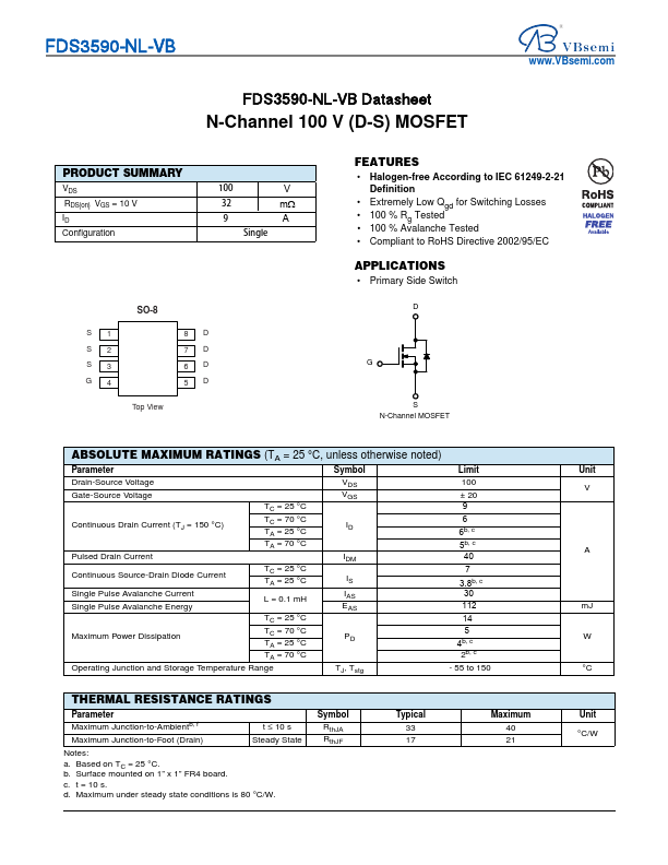 FDS3590-NL Datasheet Preview