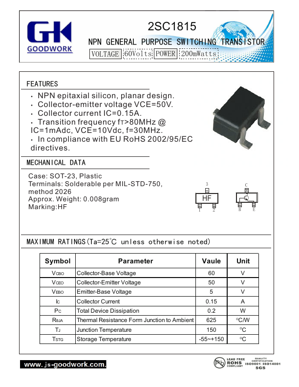 2SC1815 Datasheet Preview