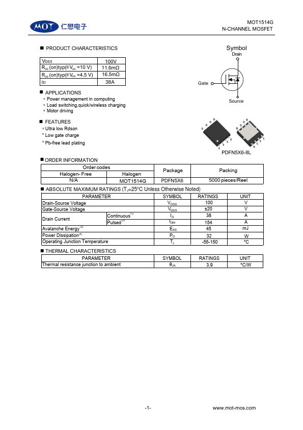 MOT1514G Datasheet Preview