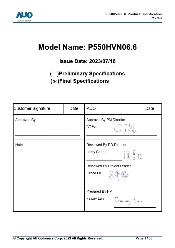 P550HVN06.6 Datasheet Preview