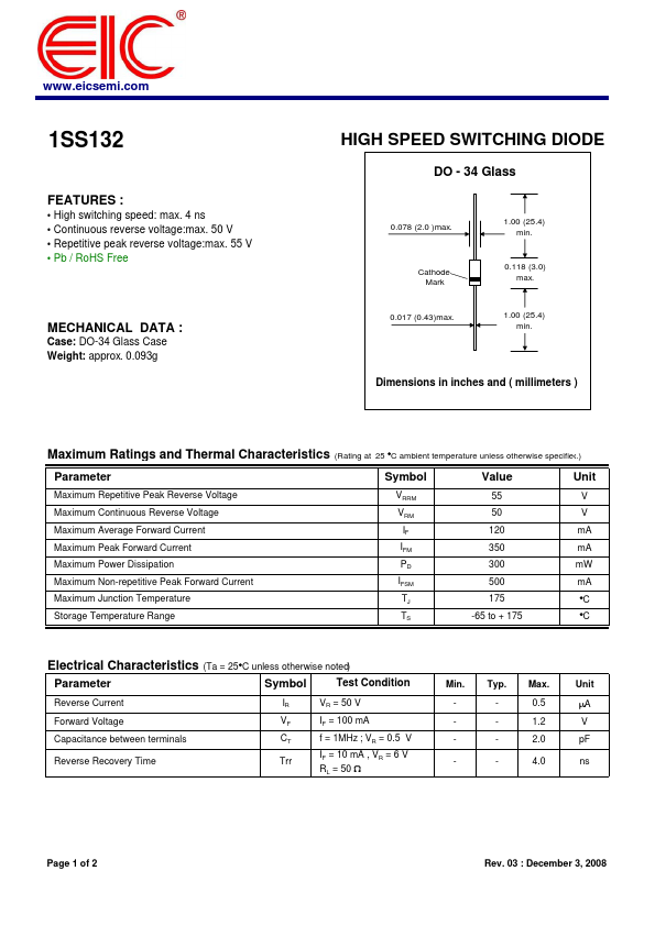 1SS132 Datasheet Preview