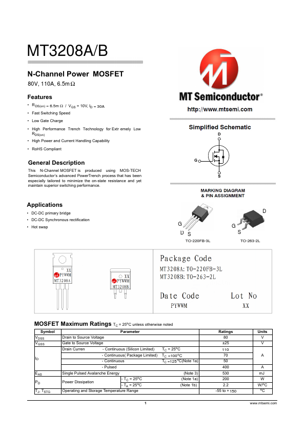 MT3208B Datasheet Preview