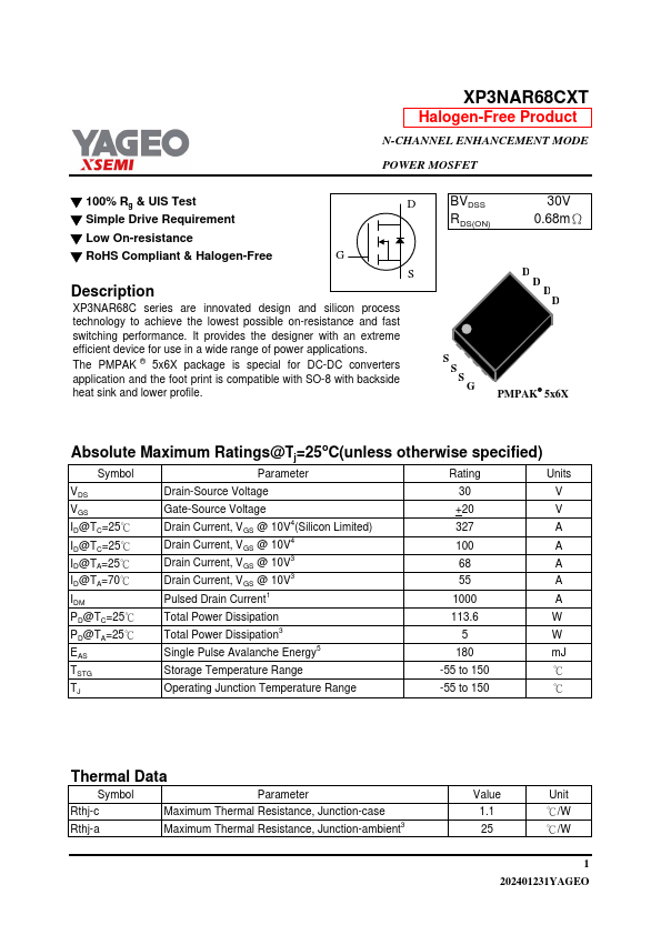 XP3NAR68CXT Datasheet Preview