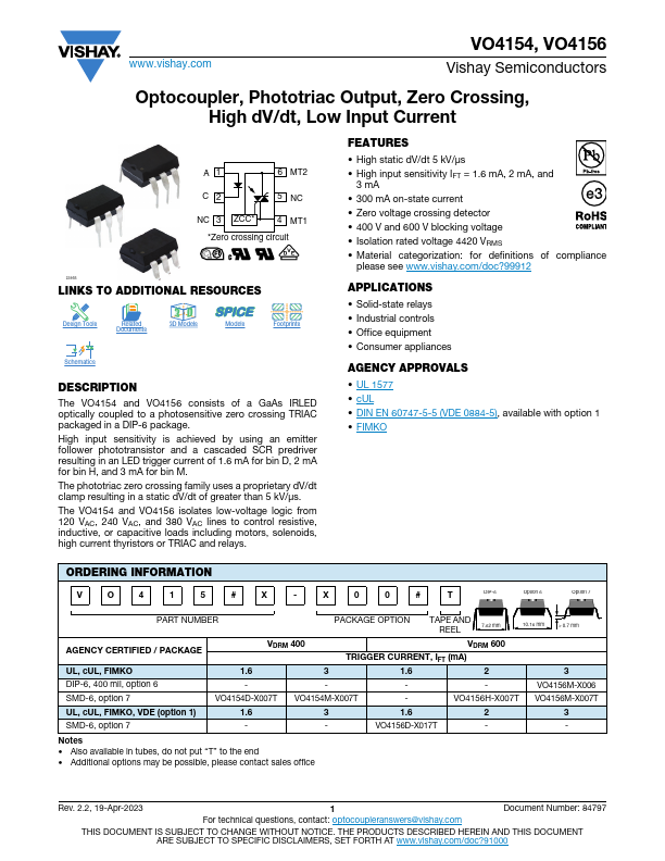 VO4156 Datasheet Preview
