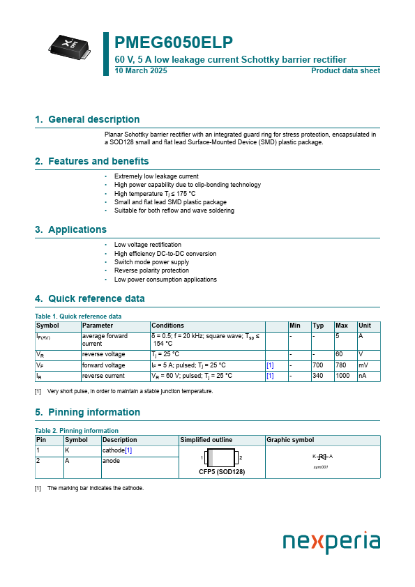 PMEG6050ELP Datasheet Preview