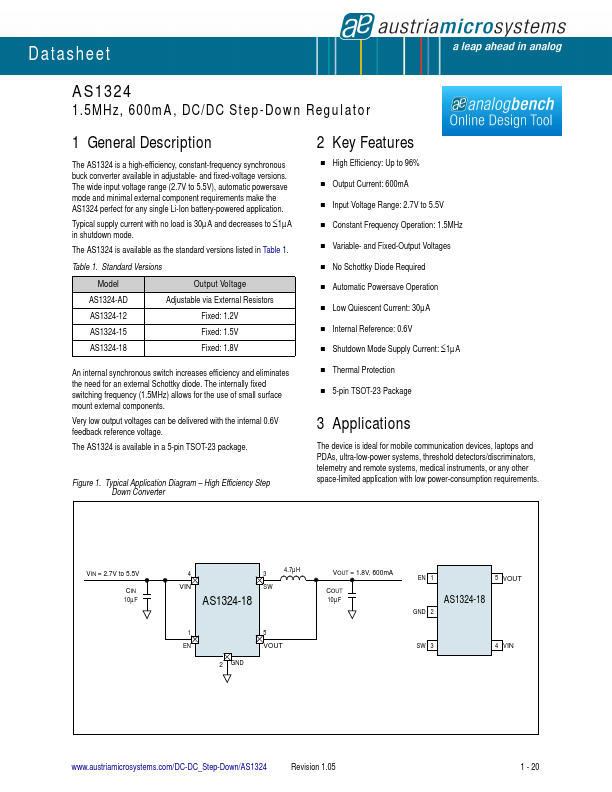 AS1324 Datasheet Preview