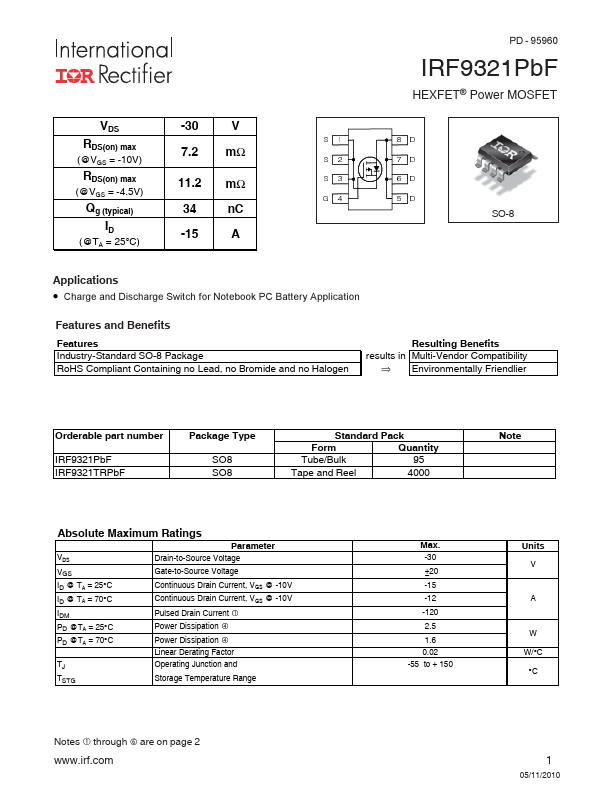 IRF9321 Datasheet Preview