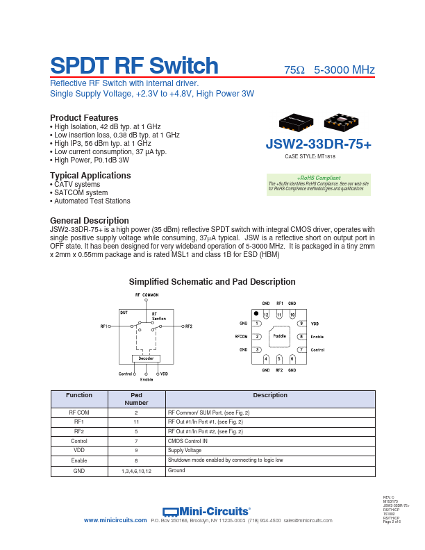 JSW2-33DR-75+