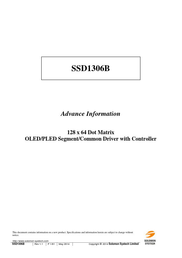 SSD1306B Datasheet Preview