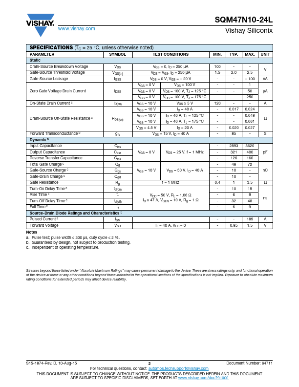 SQM47N10-24L