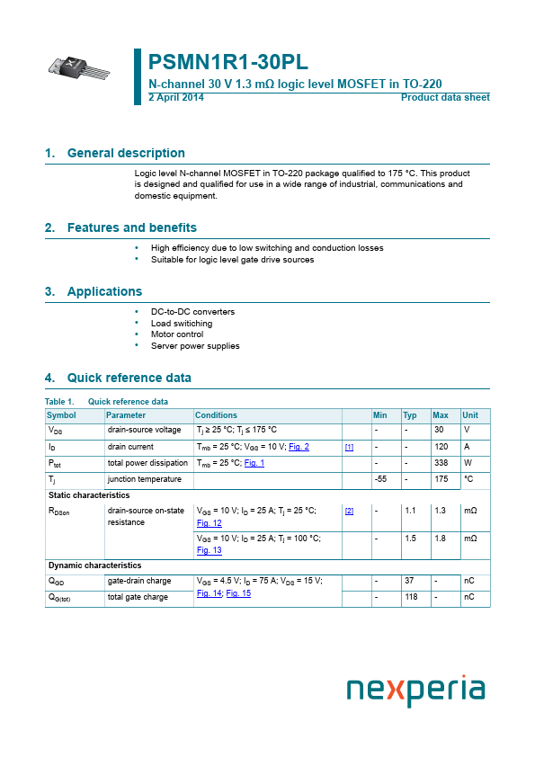 PSMN1R1-30PL