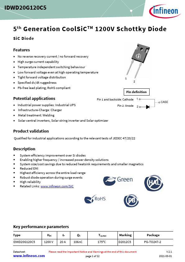 IDWD20G120C5 Datasheet Preview