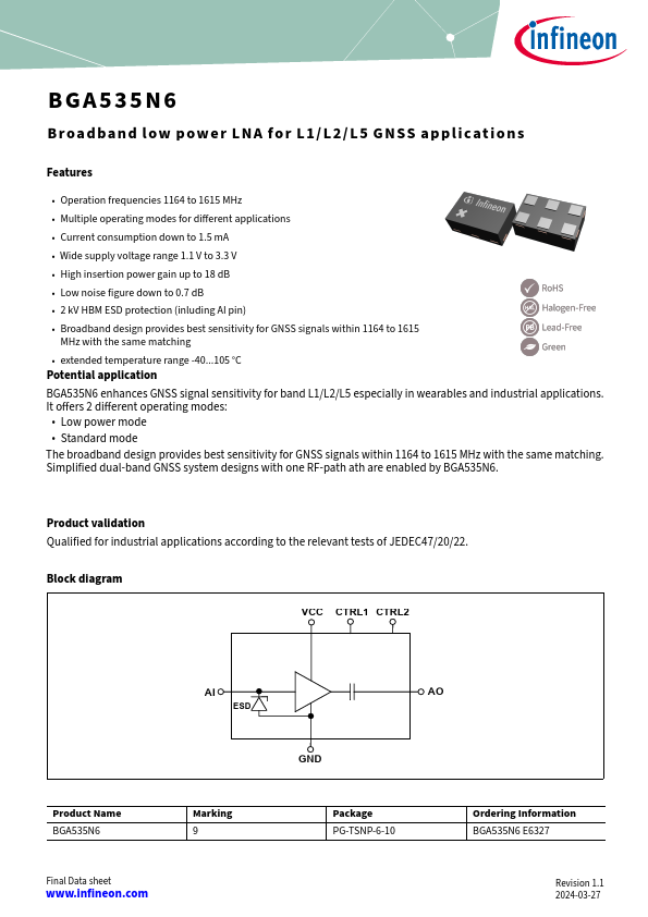 BGA535N6 Datasheet Preview