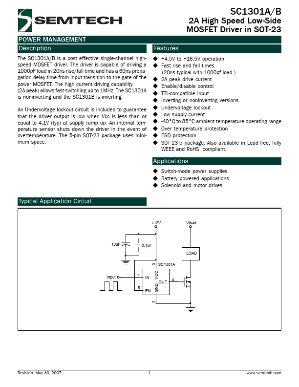 SC1301A Datasheet Preview