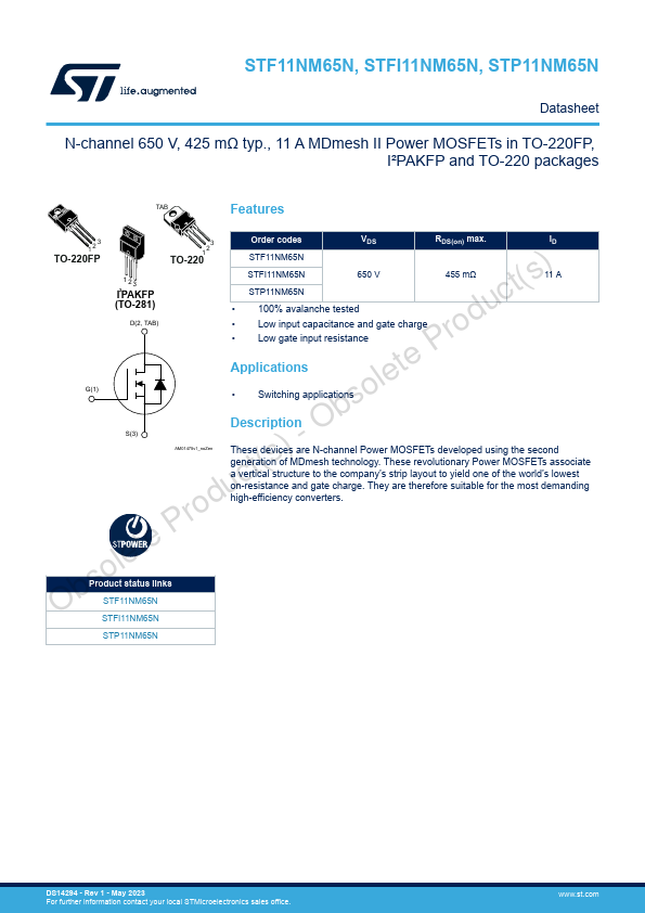 STP11NM65N