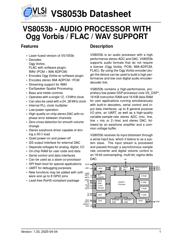 VS8053b Datasheet Preview