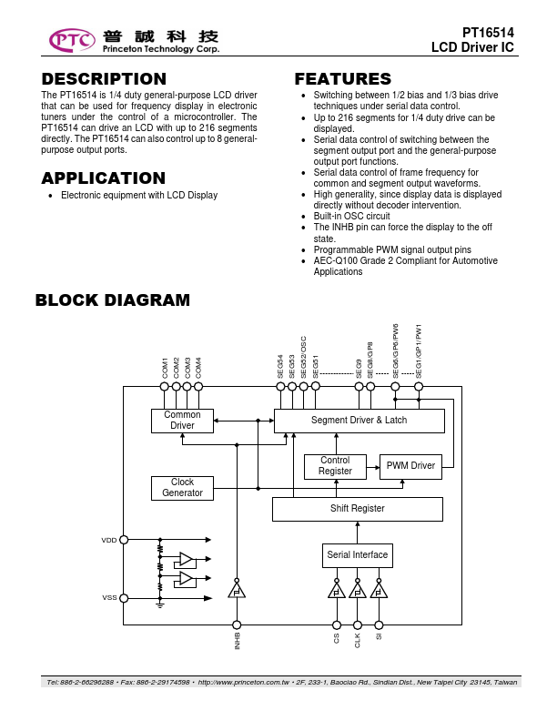 PT16514 Datasheet Preview
